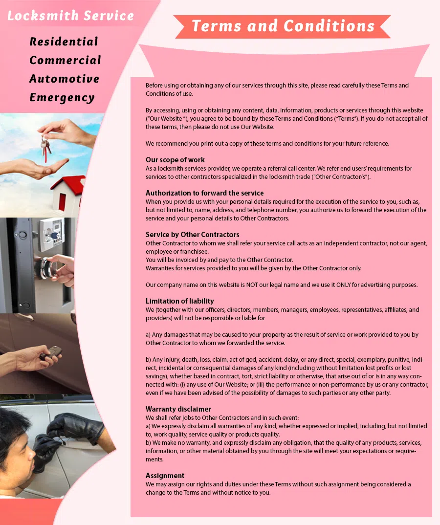 Baltimore Lock And Key Baltimore, MD 410-454-0145 - TermsAndCondition-1